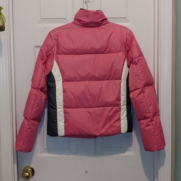 Tommy Hilfiger pink gray white ski  puffer Sz XS EUC - Picture 4 of 7